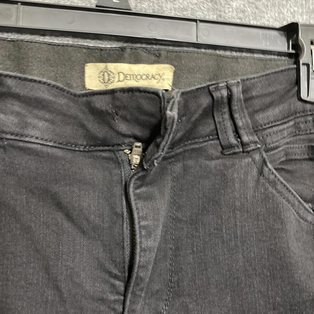 Democracy Ab Solution Skinny Ankle Jeans 14 Stretch Black Mid Rise MissinButton - Picture 2 of 12